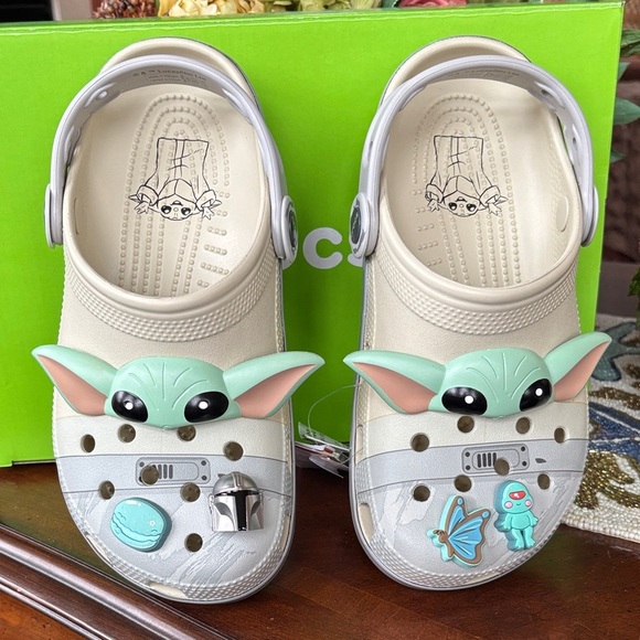 CROCS Shoes - Brand New Crocs Adults' STAR WARS Grogu Classic Clogs Bone Casual Slip On Shoes